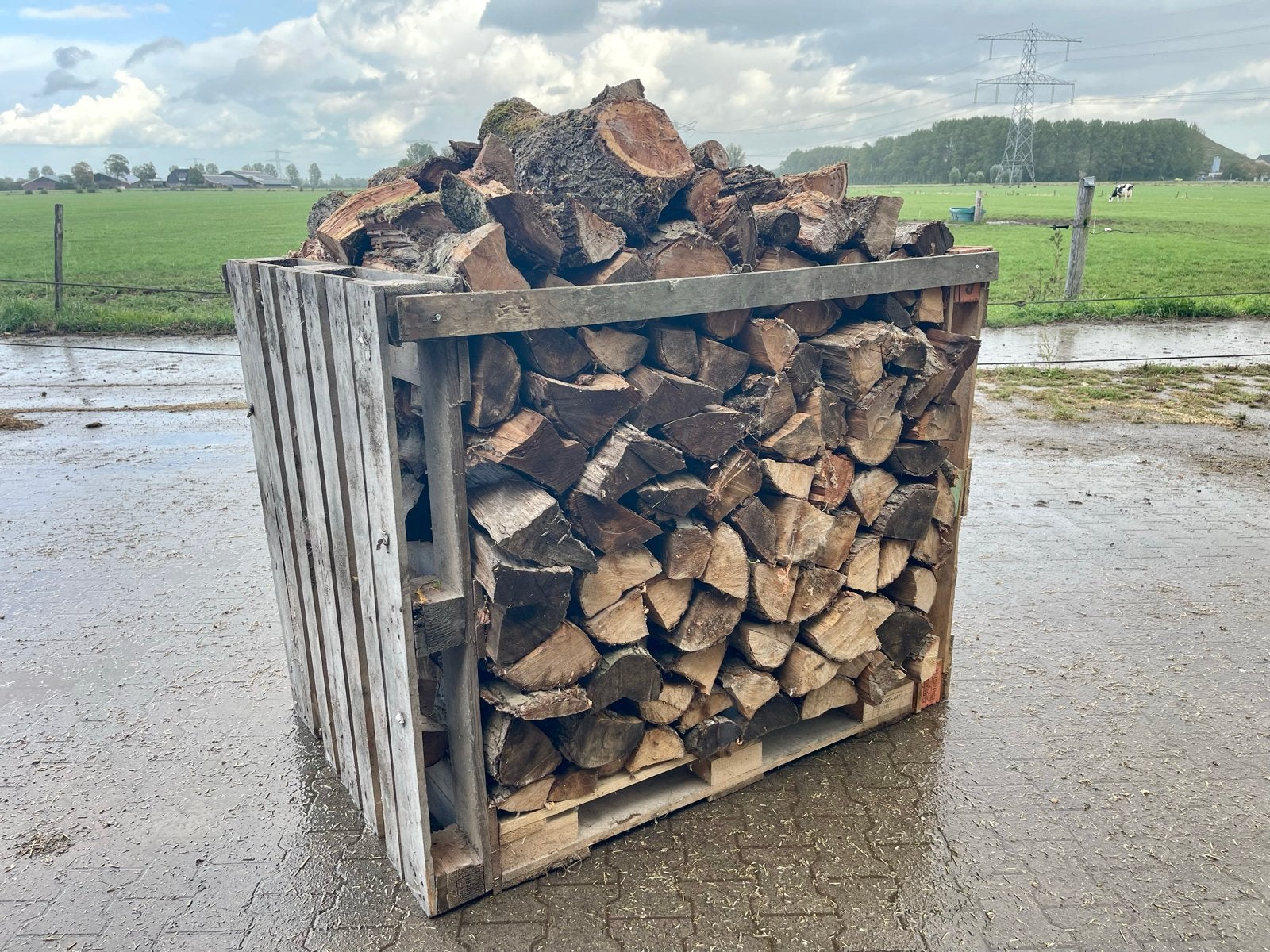 1,5 m3 Gekloofd haardhout, Tuin en Terras, Minder dan 3 m³, Ophalen, Overige houtsoorten, Blokken