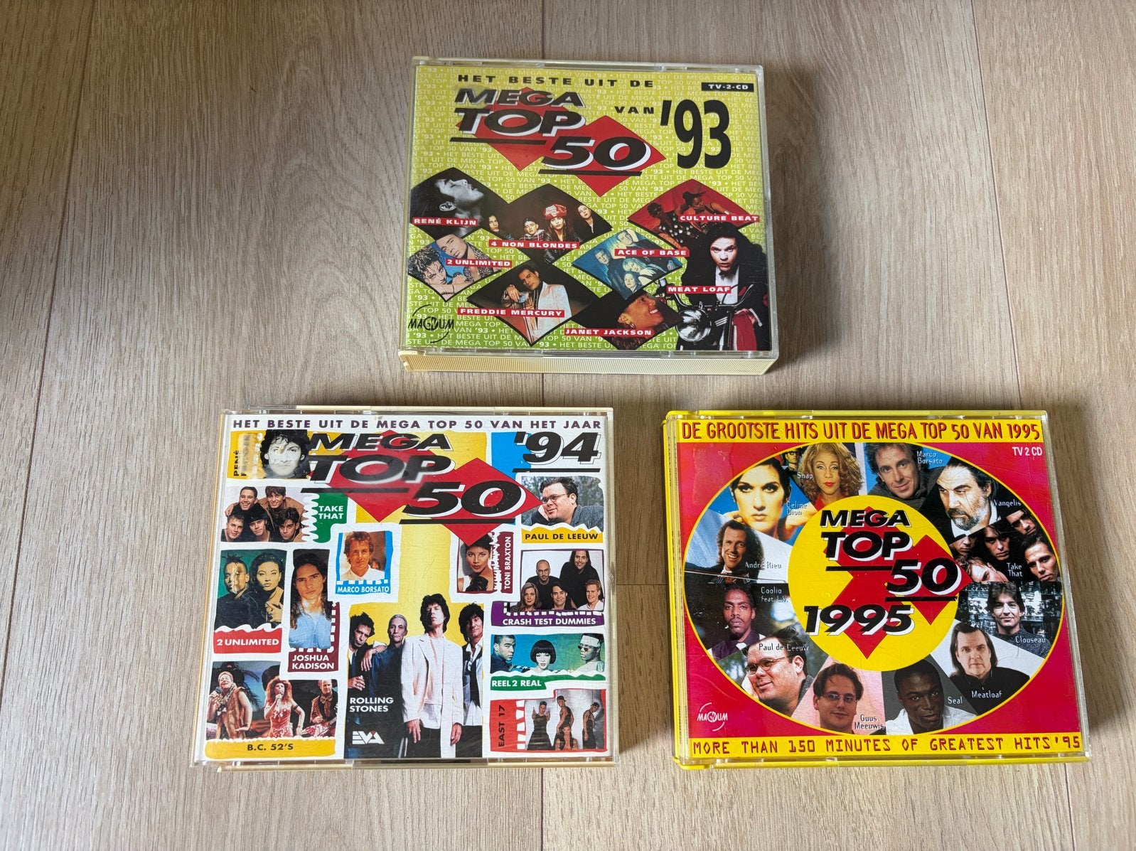 Mega Top 50 CD's: 1993, 1994, 1995, Gebruikt, Verzamelalbum, Inclusief doosje, Verzenden