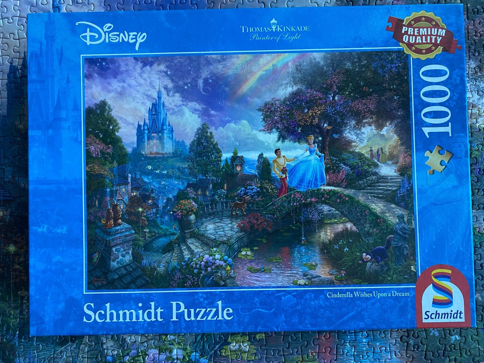 Schmidt Disney Thomas Kinkade Cinderella Legpuzzel 1000 stuk, Ophalen of Verzenden, 500 t/m 1500 stukjes, Zo goed als nieuw, Legpuzzel