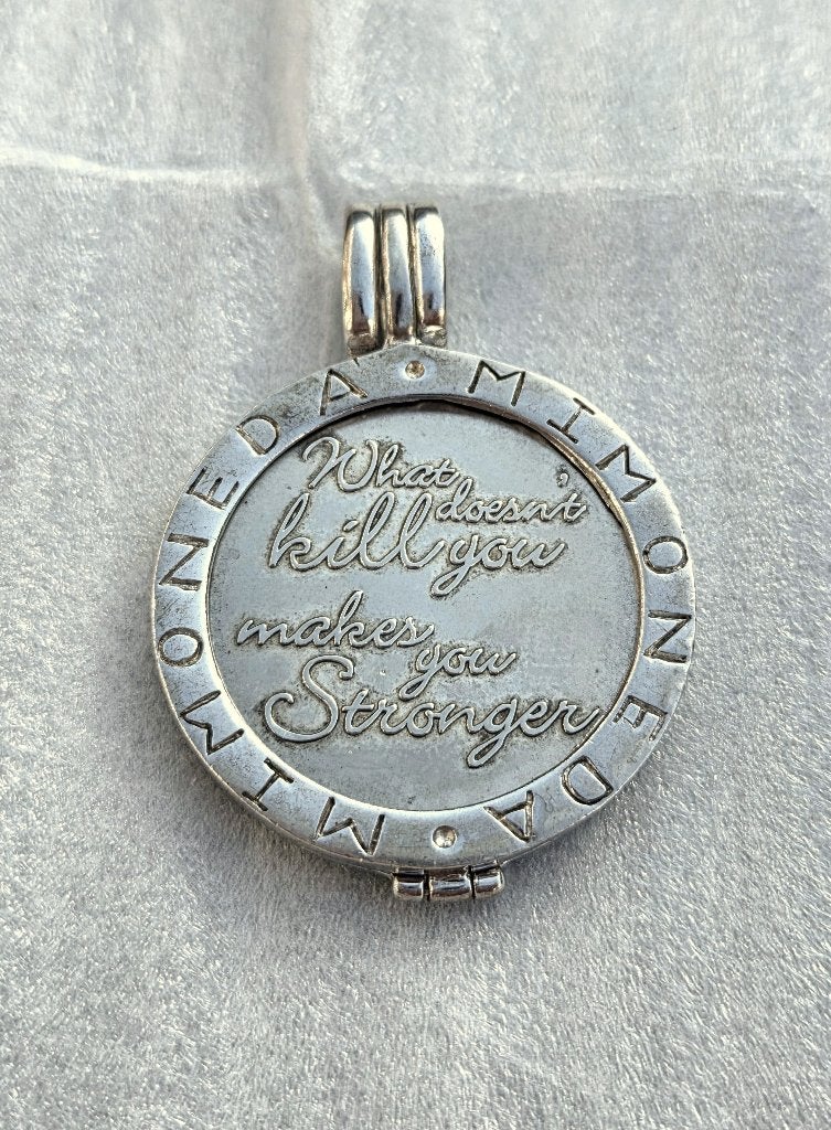 MI MONEDA zilveren (925) MAAT M hanger / pendant + 1 munt, Ophalen, Zo goed als nieuw, Zilver, Zilver