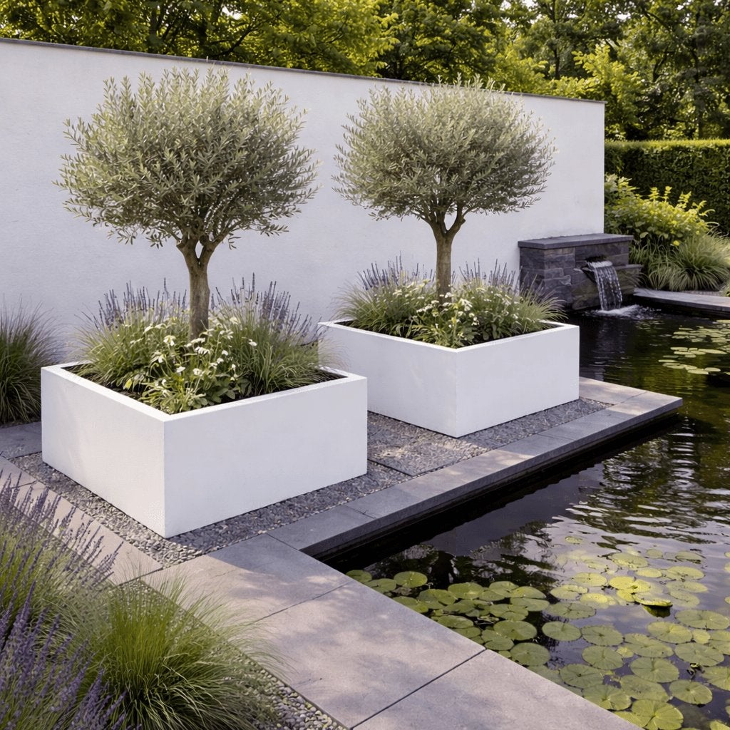 Grote bloembakken, Tuin en Terras, Bloembakken en Plantenbakken, Overige materialen, Vierkant, Nieuw, Ophalen of Verzenden