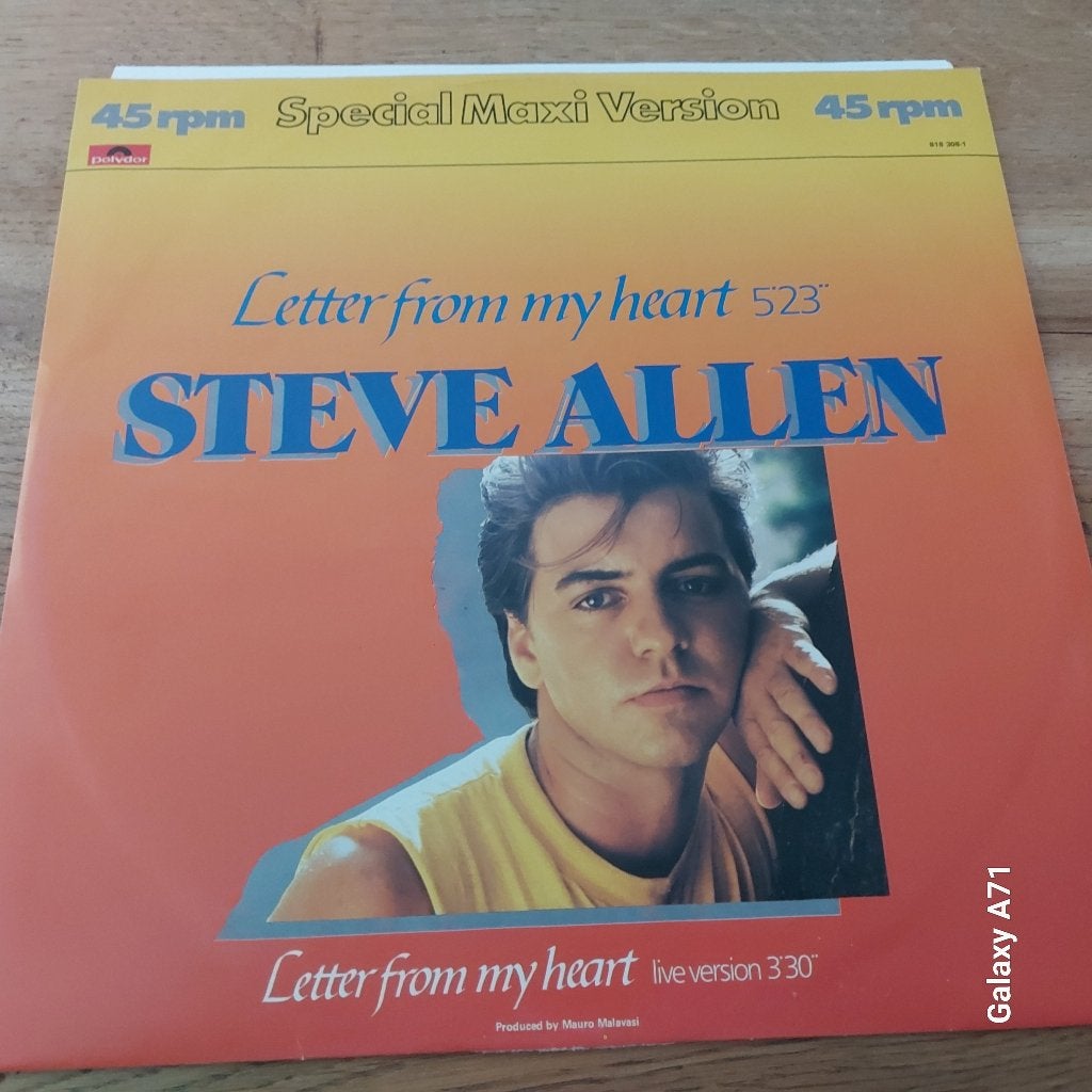 12 inch Maxisingel Steve Allen - A Letter From My Heart, Gebruikt, Ophalen of Verzenden, Disco, Beschermende buitenhoes
