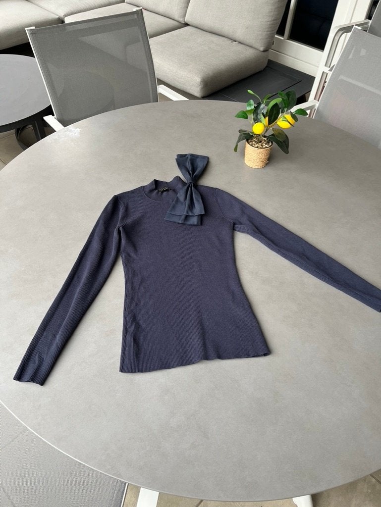 Donkerblauwe fijngebreide Ted Baker trui, maat 1 = 34, Kleding | Dames, Zo goed als nieuw, Maat 34 (XS) of kleiner, Ted Baker