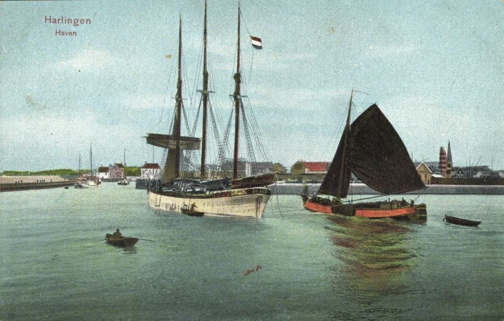 HARLINGEN, Haven met Zeilboten (1910s) Ansichtkaart, Verzamelen, Ophalen of Verzenden, Voor 1920, Ongelopen, Friesland