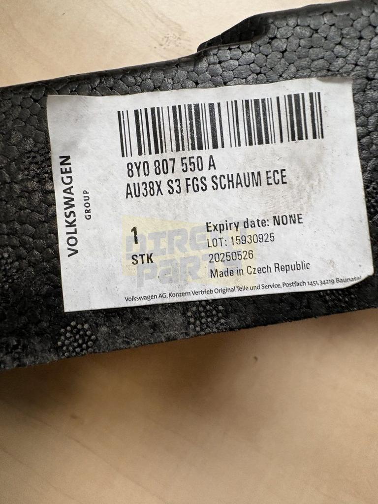 Audi A3 (9/04-8/08) (sportsback) achterbumperbalk foam Origi, -, -, Nieuw, Achter
