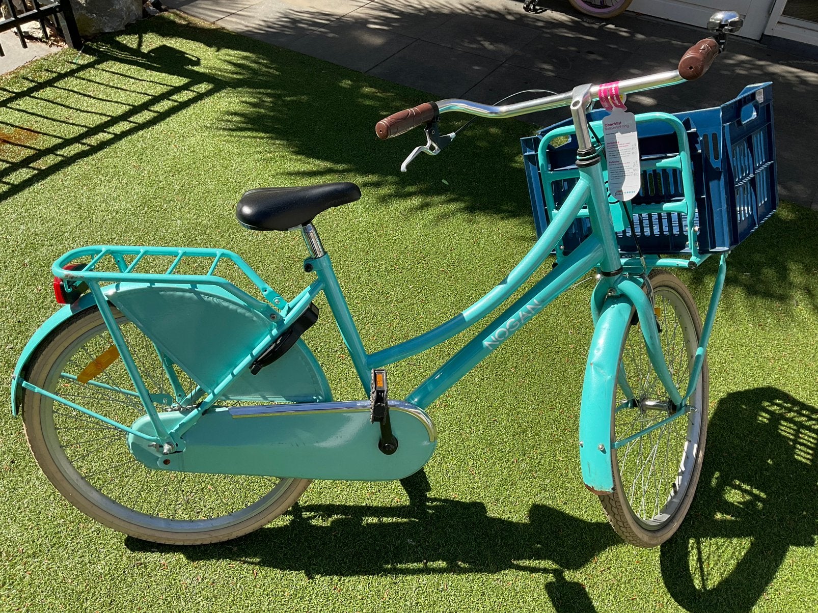 Nogan vintage kinderfiets 24 inch – lichtblauw, Fietsen en Brommers, Fietsen | Meisjes, Ophalen, Gebruikt, Terugtraprem, 24 inch