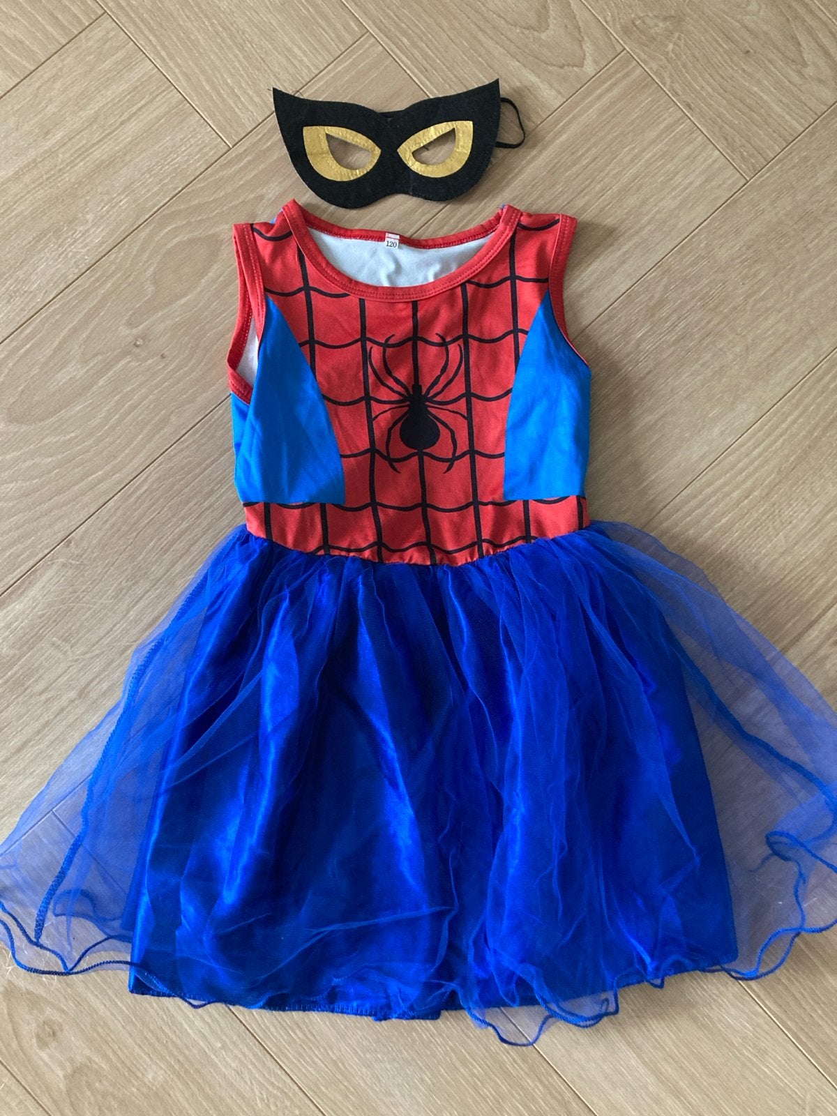 Spiderman verkleedjurk met masker - Maat 120, Ophalen of Verzenden, Gebruikt, 110 t/m 116, Meisje