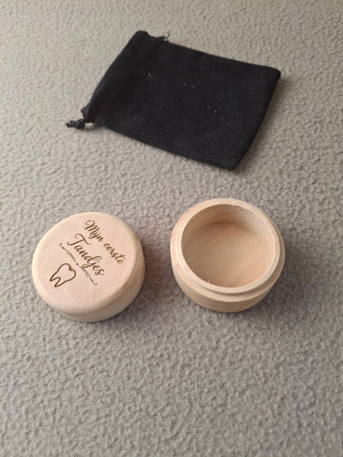 Houten tandendoosje 'Mijn eerste Tandjes' met zakje, Ophalen of Verzenden, Nieuw