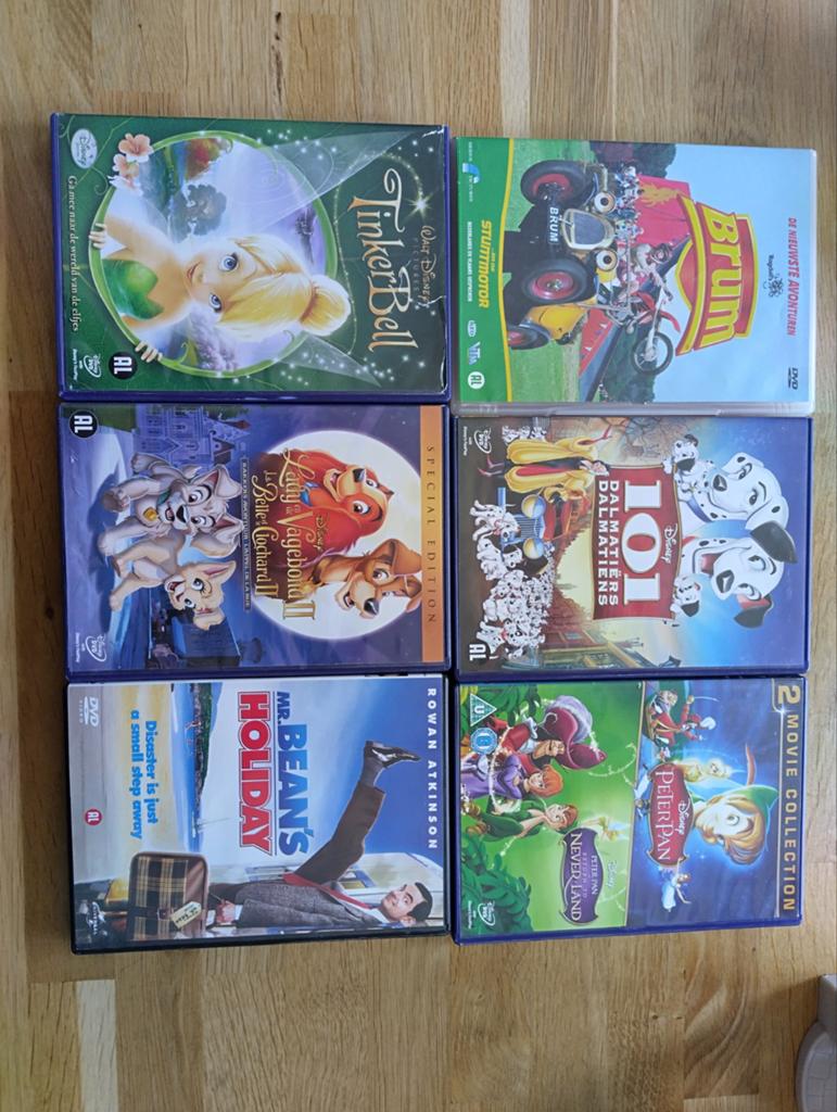 Disney dvd 101 dalmatiërs, vagebond, Peter Pan, tinkelbell, Cd's en Dvd's, Dvd's | Kinderen en Jeugd, Ophalen of Verzenden
