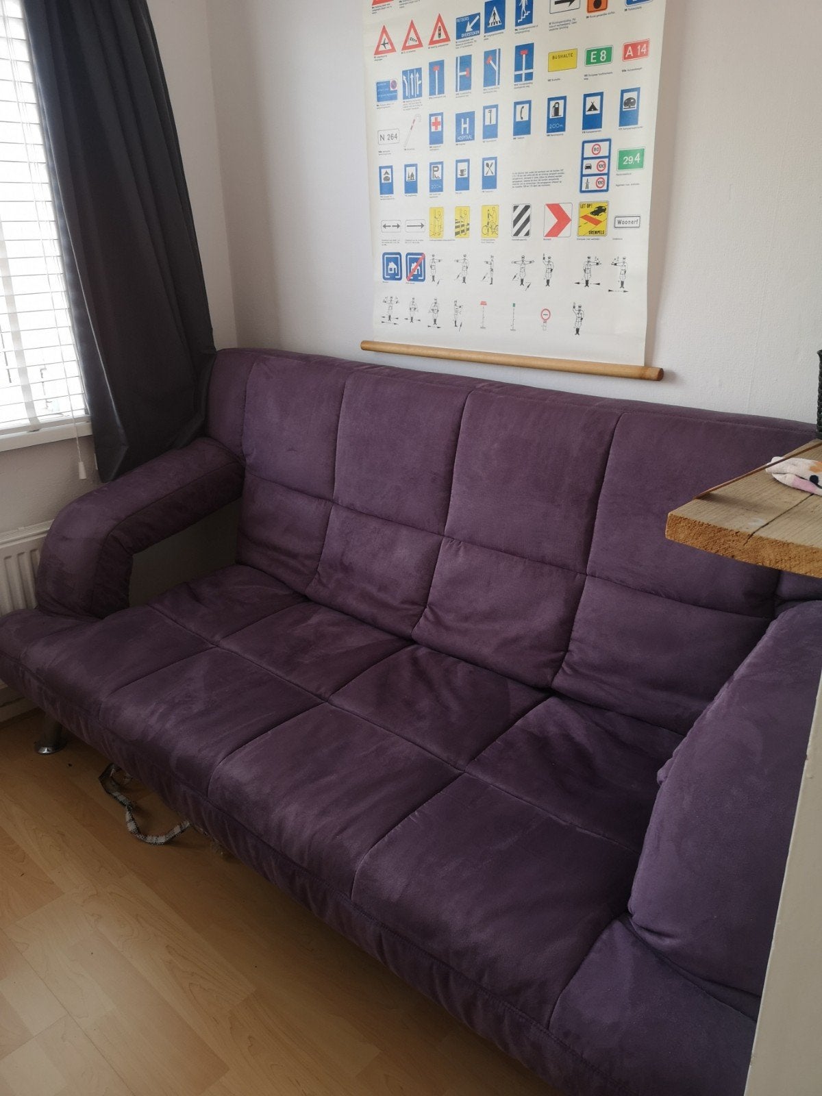Comfortabele 2-persoons slaapbank - uitklapbaar, Ophalen, Paars, Tweepersoons, 190 cm of minder