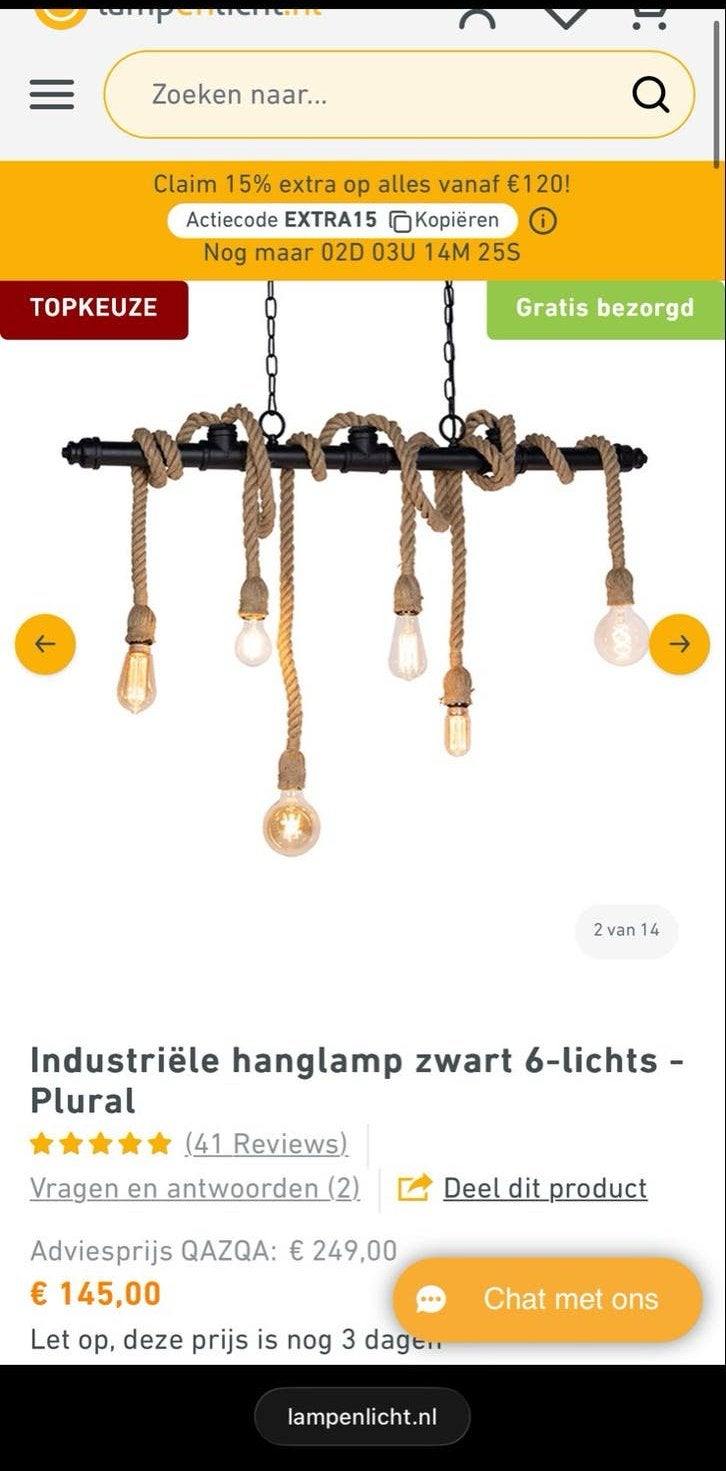 Industriële hanglamp zwart 6-lichts, Ophalen, Zo goed als nieuw, Metaal, E27 (groot)