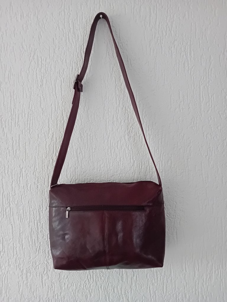 Italiaanse Unisex grote kastanjebruine leren tas ,Del Sasso, Overige merken, Bruin, Ophalen of Verzenden, Zo goed als nieuw