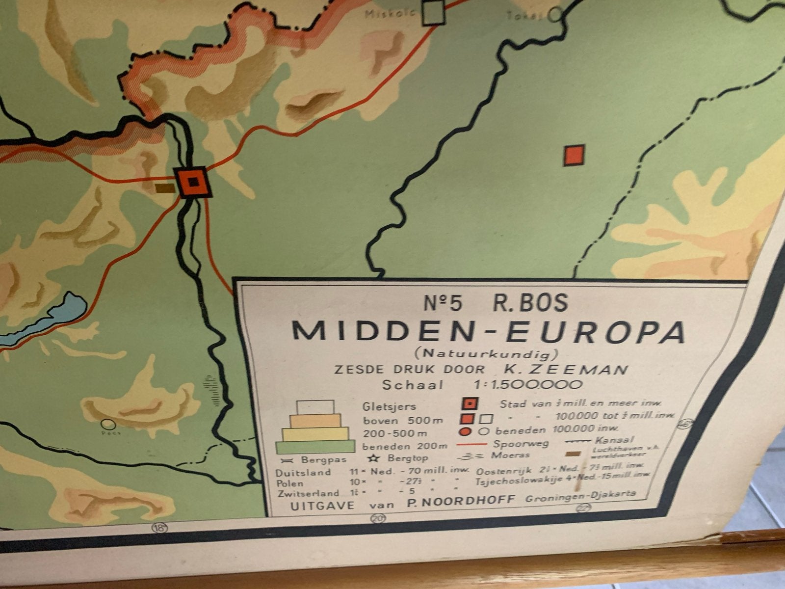 Twee oude kaarten R. Bos: Midden-Europa en Noord-Amerika, Boeken, Europa Overig, Landkaart, 1800 tot 2000, Ophalen
