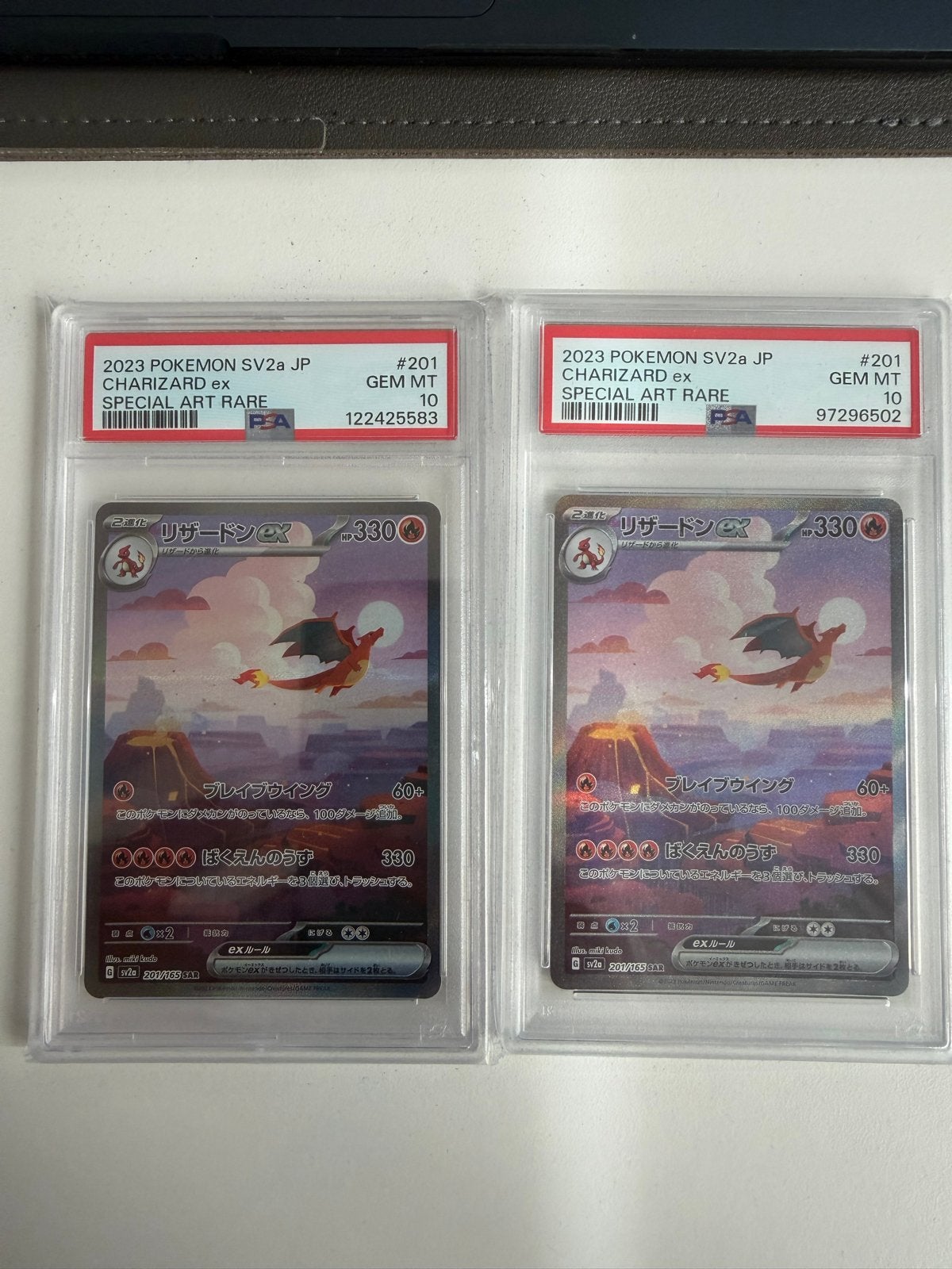 2x 151 PSA 10 Charizard ex Special Art Rare SV2a JP, Ophalen, Nieuw, Losse kaart