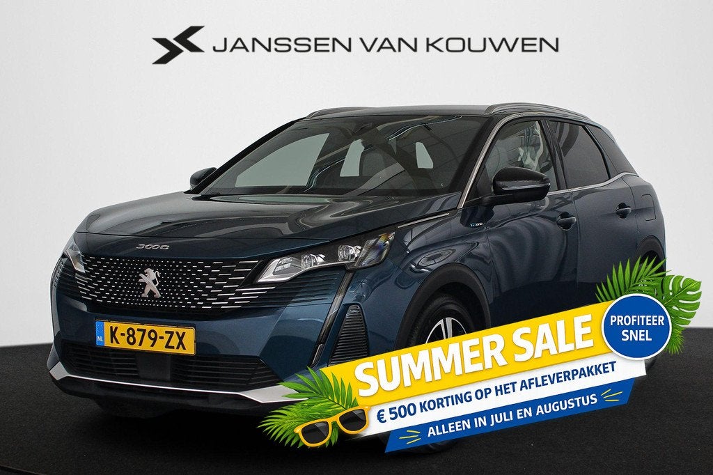 Peugeot 3008 1.6 HYbrid 225 GT 1e Eigenaar Trekhaak Stoelver, Auto's, Peugeot, Automatische klimaatregeling, Euro 6, Blauw, Bedrijf