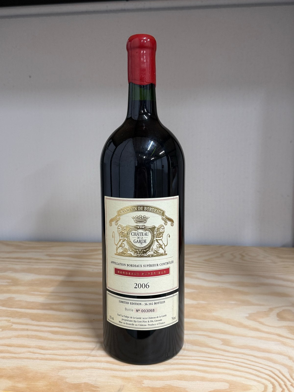 Château de la Garde Bordeaux Supérieur 2006 1,5L, Frankrijk, Ophalen of Verzenden, Zo goed als nieuw, Rode wijn