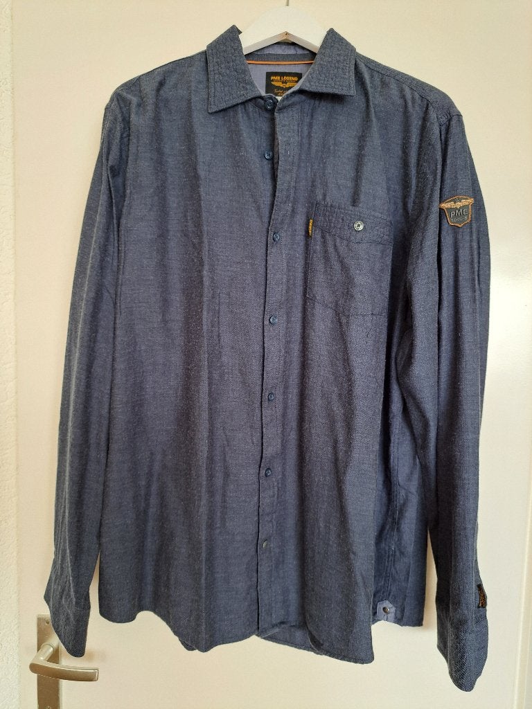 PME Legend shirt overhemd (lange mouwen), ZGAN, blauw, 3XL, Blauw, Ophalen of Verzenden, Zo goed als nieuw, PME Legend
