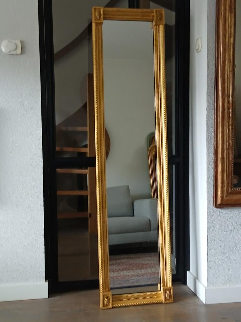 Mooie Antieke Hollandse Damspiegel Spiegel, Huis en Inrichting, Woonaccessoires | Spiegels, Ophalen, Rechthoekig, Minder dan 50 cm