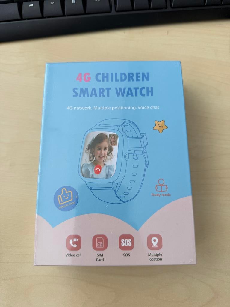 4G Kinder Smartwatch met Videobellen en GPS, Ophalen of Verzenden, Nieuw, Blauw, Jongen of Meisje