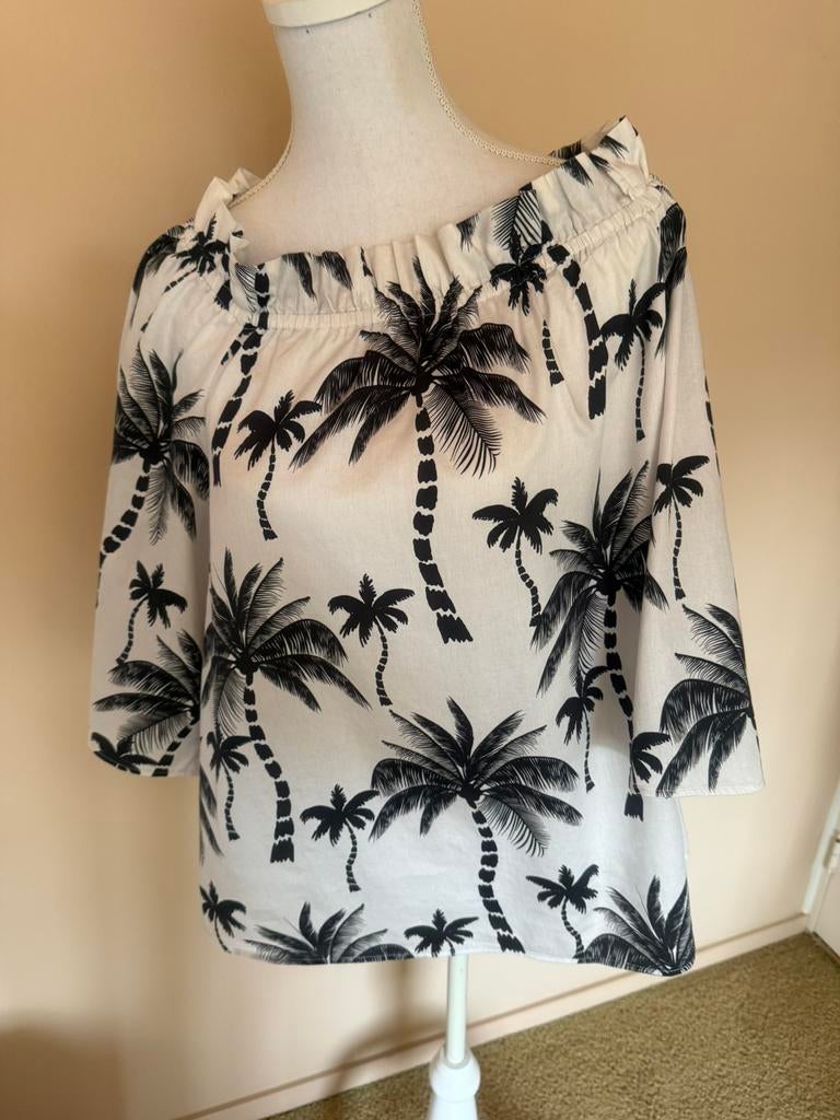 Zomerblouse Amelie, Kleding | Dames, Verzenden, Zo goed als nieuw, Maat 42/44 (L), Zwart