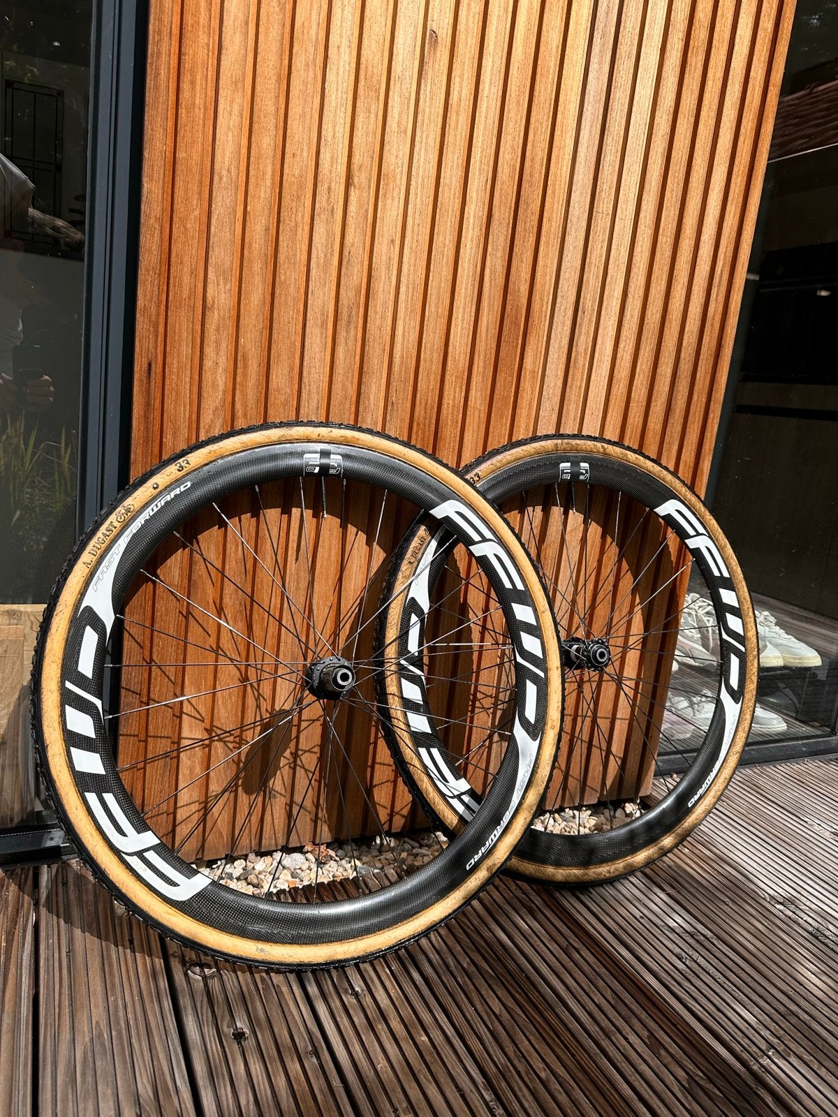 FFWD Carbon Wielset met Dugast Tubes, Fietsen en Brommers, Fietsonderdelen, Wiel, Ophalen of Verzenden, Zo goed als nieuw, Gravelbike