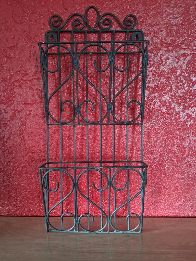 Brocante smeedijzeren wandrek., Ophalen of Verzenden