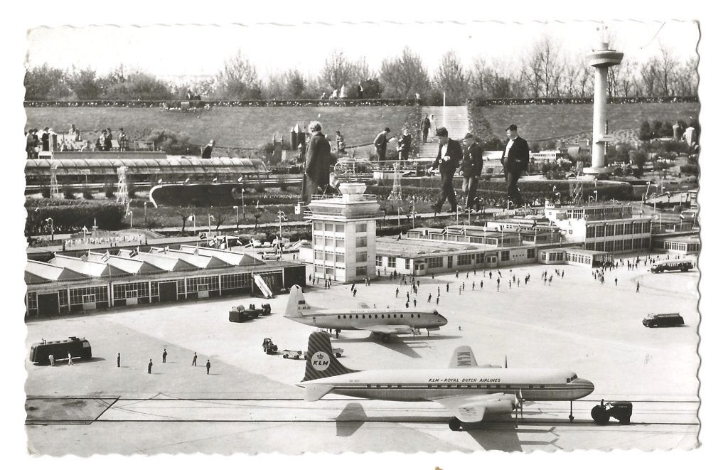 Madurodam 1964 vliegveld, Ophalen of Verzenden, 1960 tot 1980, Gelopen, Zuid-Holland