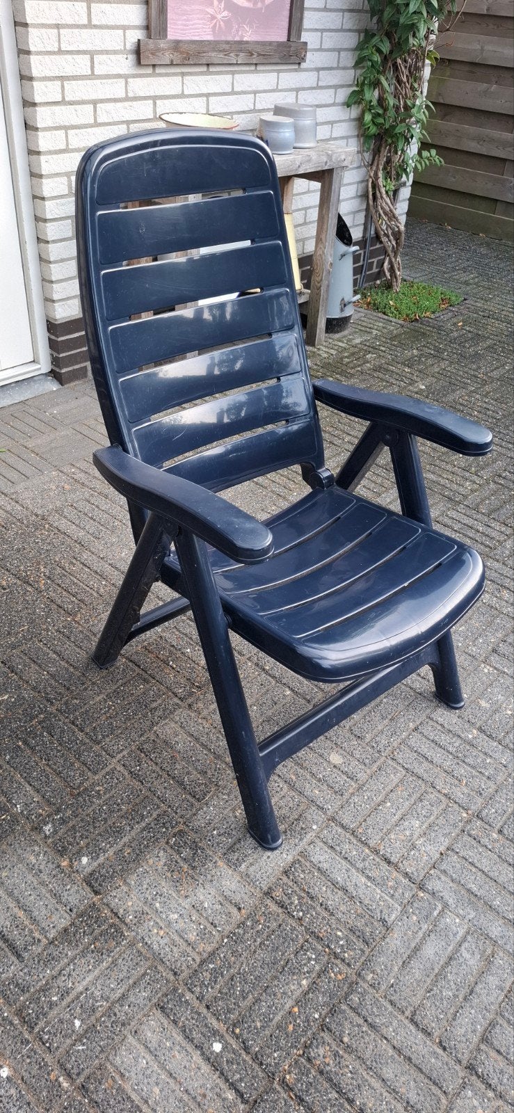 2 tuinstoelen, Ophalen, Gebruikt, Kunststof