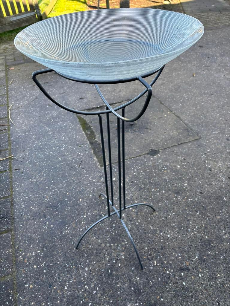 Decoratieve plantenschaal op standaard, Tuin en Terras, Gebruikt, Minder dan 60 cm, Rond, Ophalen of Verzenden
