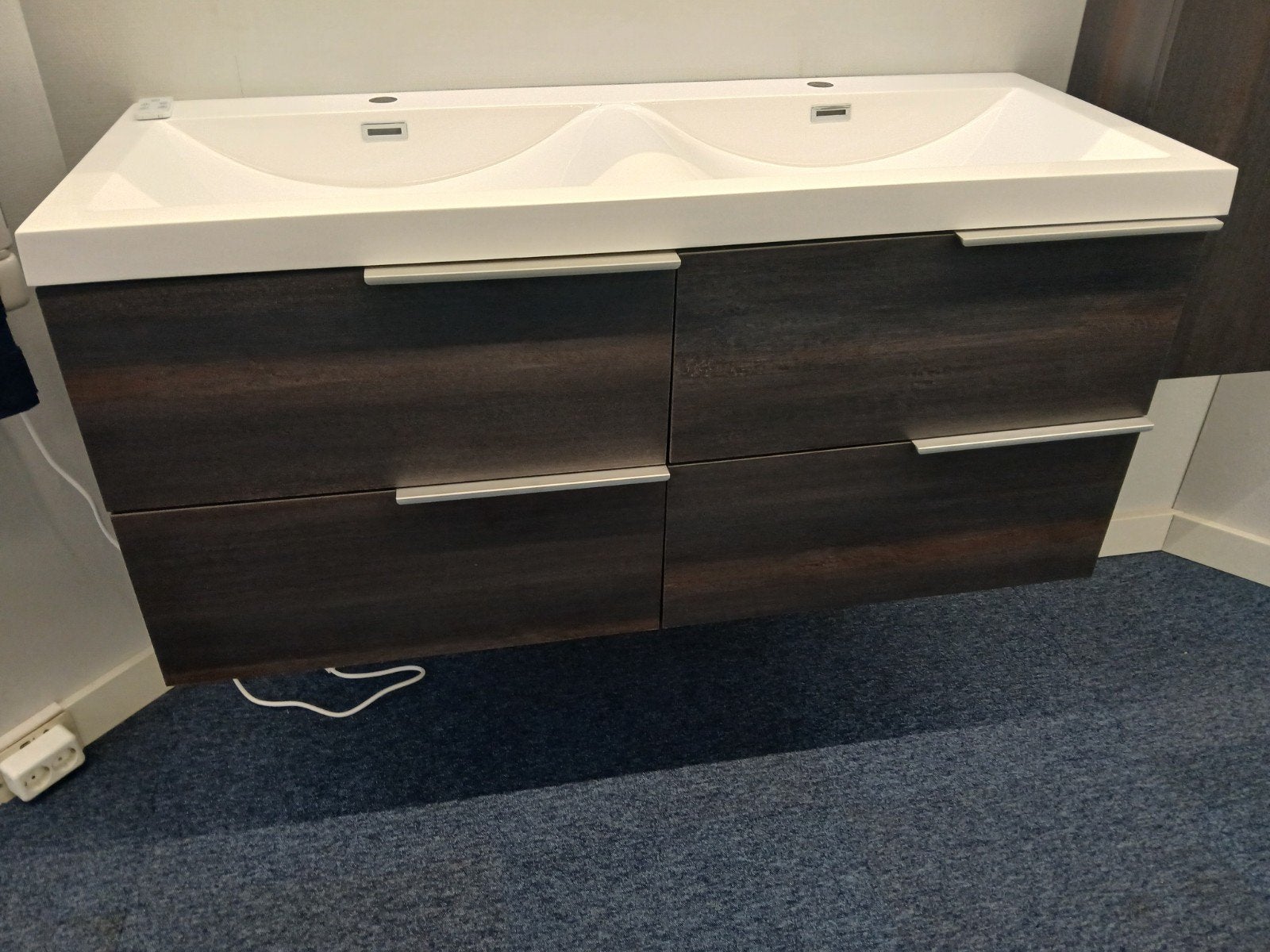 Badkamermeubel 1200mm met dubbele wastafel en lades, Ophalen, 100 tot 150 cm, Nieuw, Minder dan 100 cm