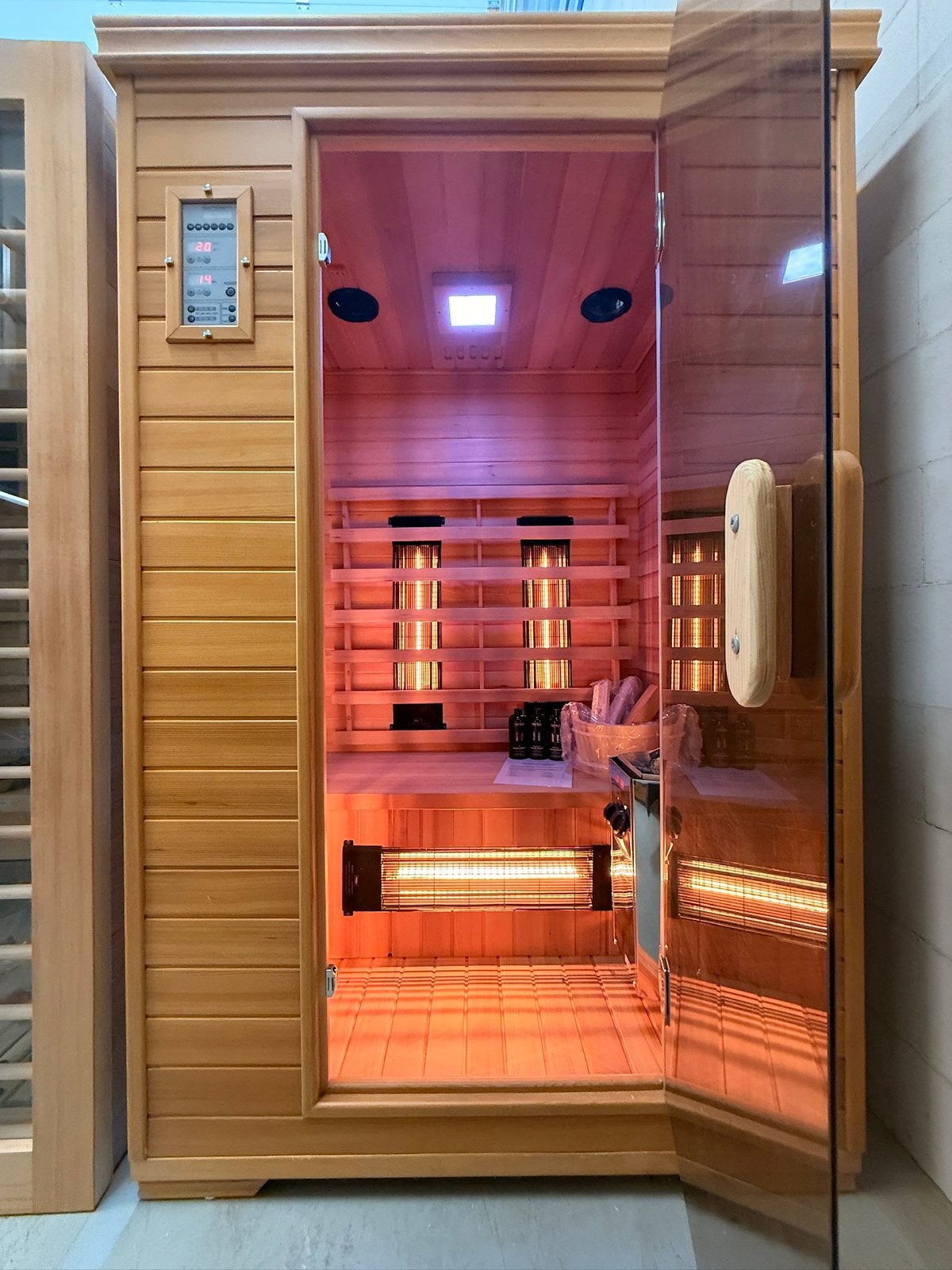 Combi Sauna (Infrarood + opgietkachel) - GRATIS BEZORGING, Sport en Fitness, Sauna, Ophalen of Verzenden, Zo goed als nieuw, Fins of Traditioneel