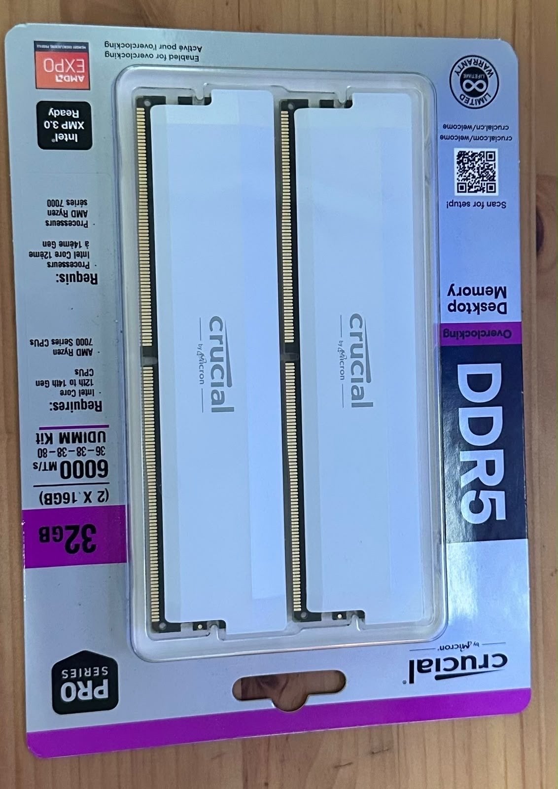 rucial Pro DDR5 32GB (2x16GB) 6000 CL36 – Nieuw in doos