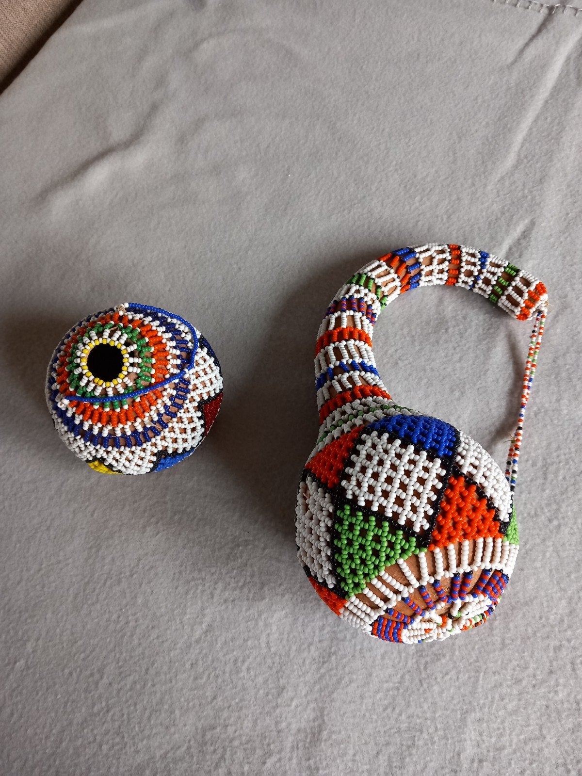 Kralen kalebas en bal - Afrikaanse decoratie, Ophalen of Verzenden