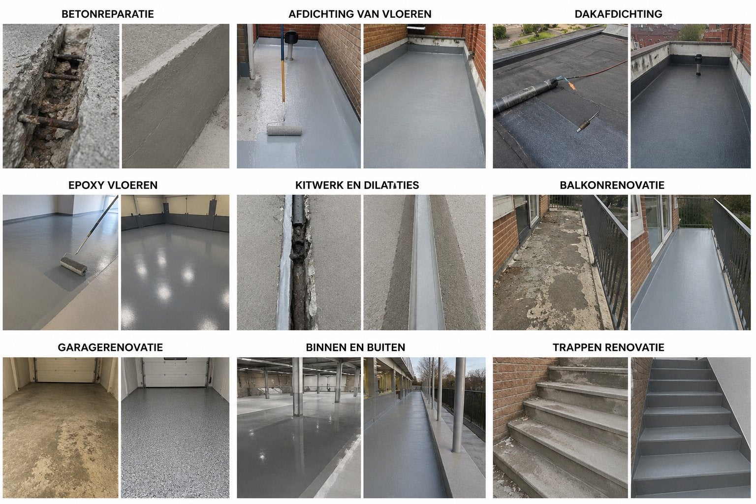 Renovatie n coating van vloeren, betonreparatie n afdichting, Diensten en Vakmensen, Gevelrenovatie en Voegers, Voegwerk