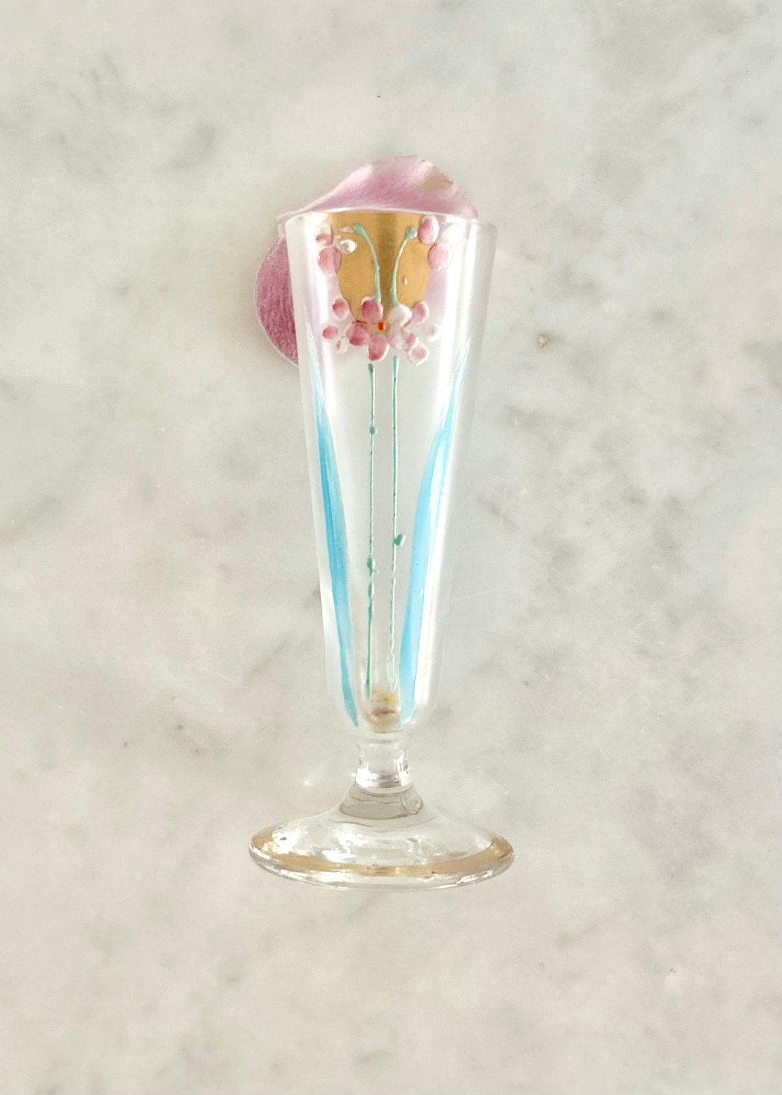 Handbeschilderd vintage glaasje likeur aperitief altaar izgs, Verzamelen, Glas en Borrelglaasjes, Ophalen of Verzenden, Zo goed als nieuw