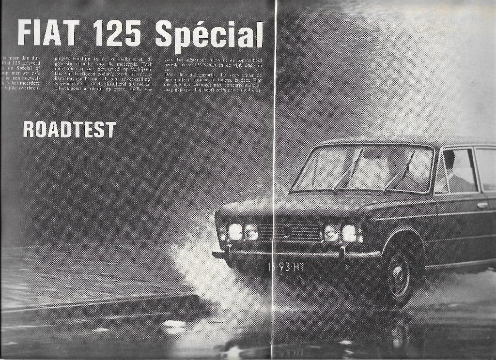 Roadtest FIAT 125 Spécial, Autovisie 1969., Nieuw, Ophalen of Verzenden, Overige merken, Fiat