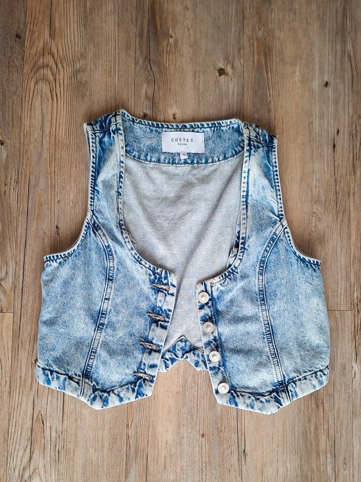 Denim Gilet (licht)blauw - Costes Denim - maat S, Verzenden, Maat 36 (S), Blauw, Zonder mouw