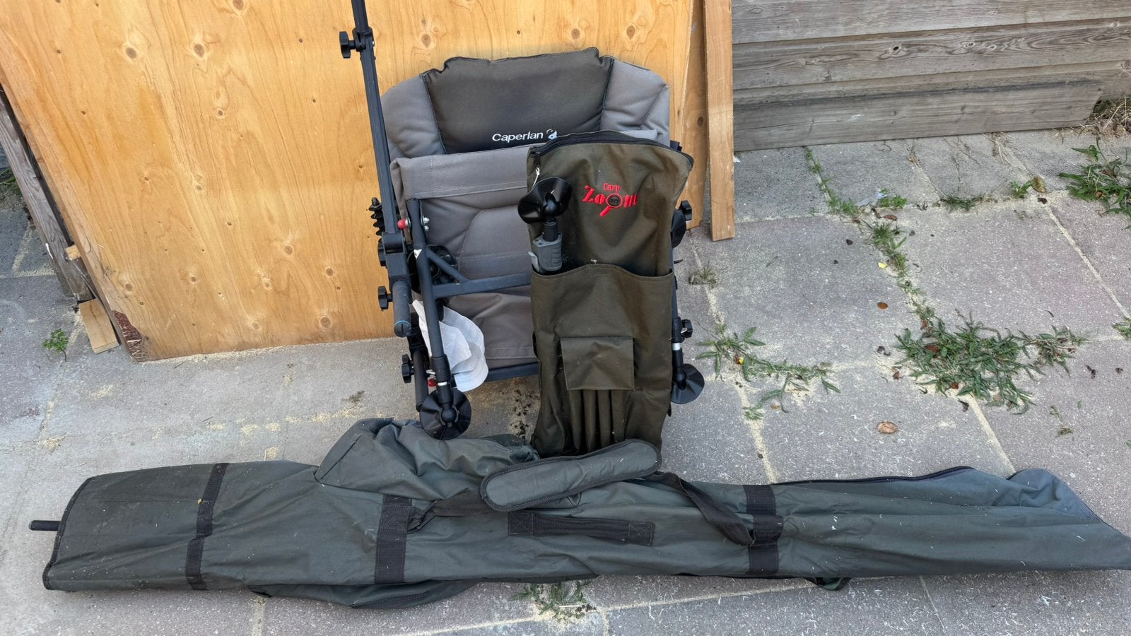 Caperlan Karper Vis stoel met accessoires en 4 hengels, Ophalen, Zo goed als nieuw, Overige typen