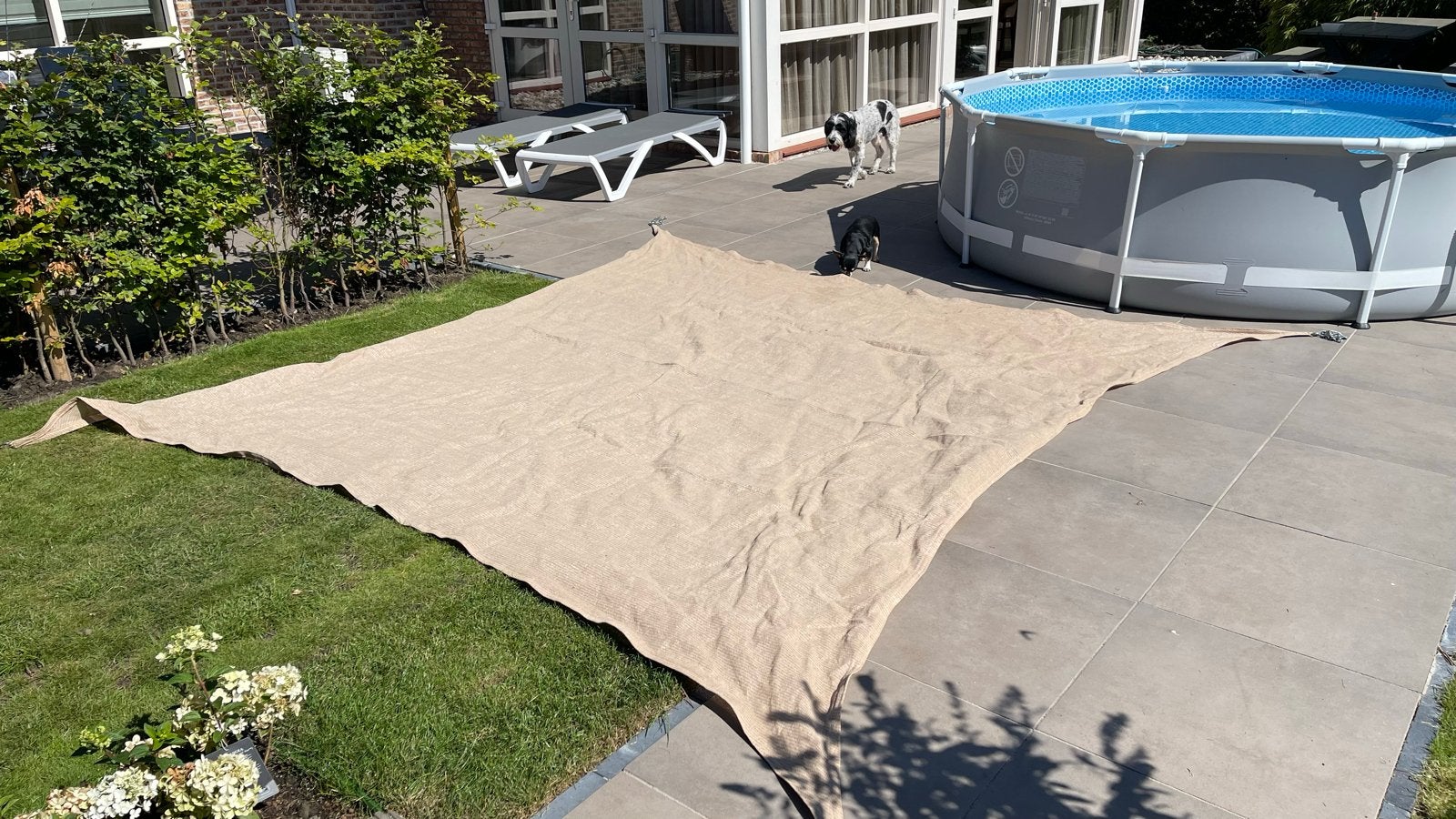 Schaduwdoek 390x390 - Beige, Ophalen, Gebruikt