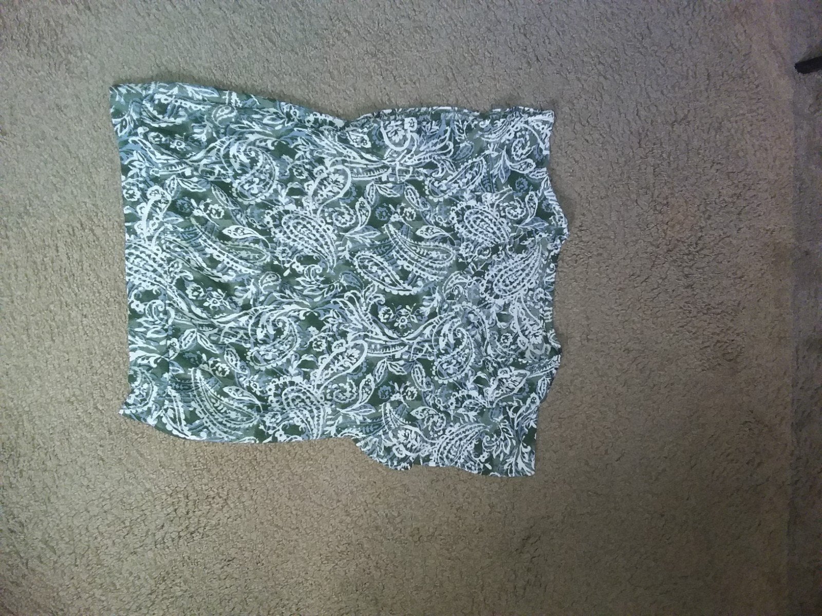 Groen-wit paisley patroon shirt, Maat 38/40 (M), Ophalen of Verzenden, Onbekend, Zonder mouw