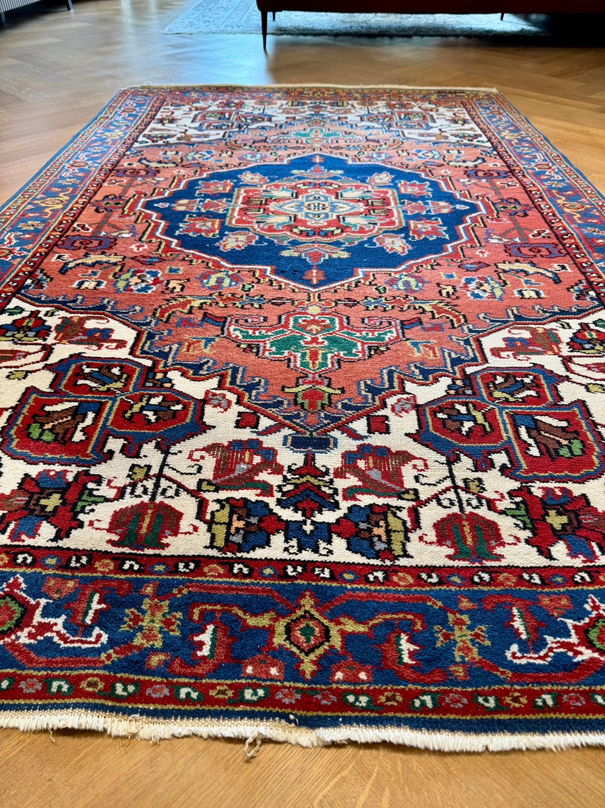 Prachtig handgeknoopte Heriz (Perzisch tapijt, 207 x 132 cm), Ophalen, 100 tot 150 cm, Zo goed als nieuw, Rechthoekig
