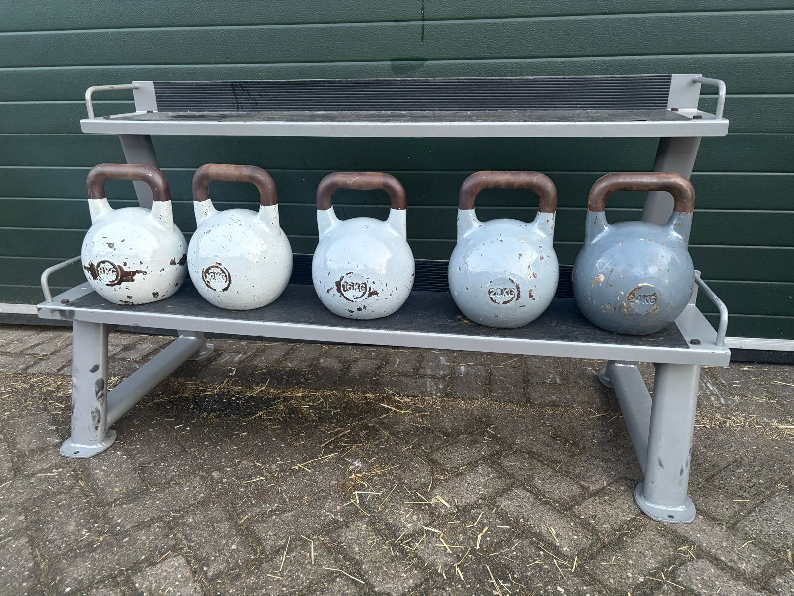 Kettlebellset 8 t/m 24 kg met optioneel rek
