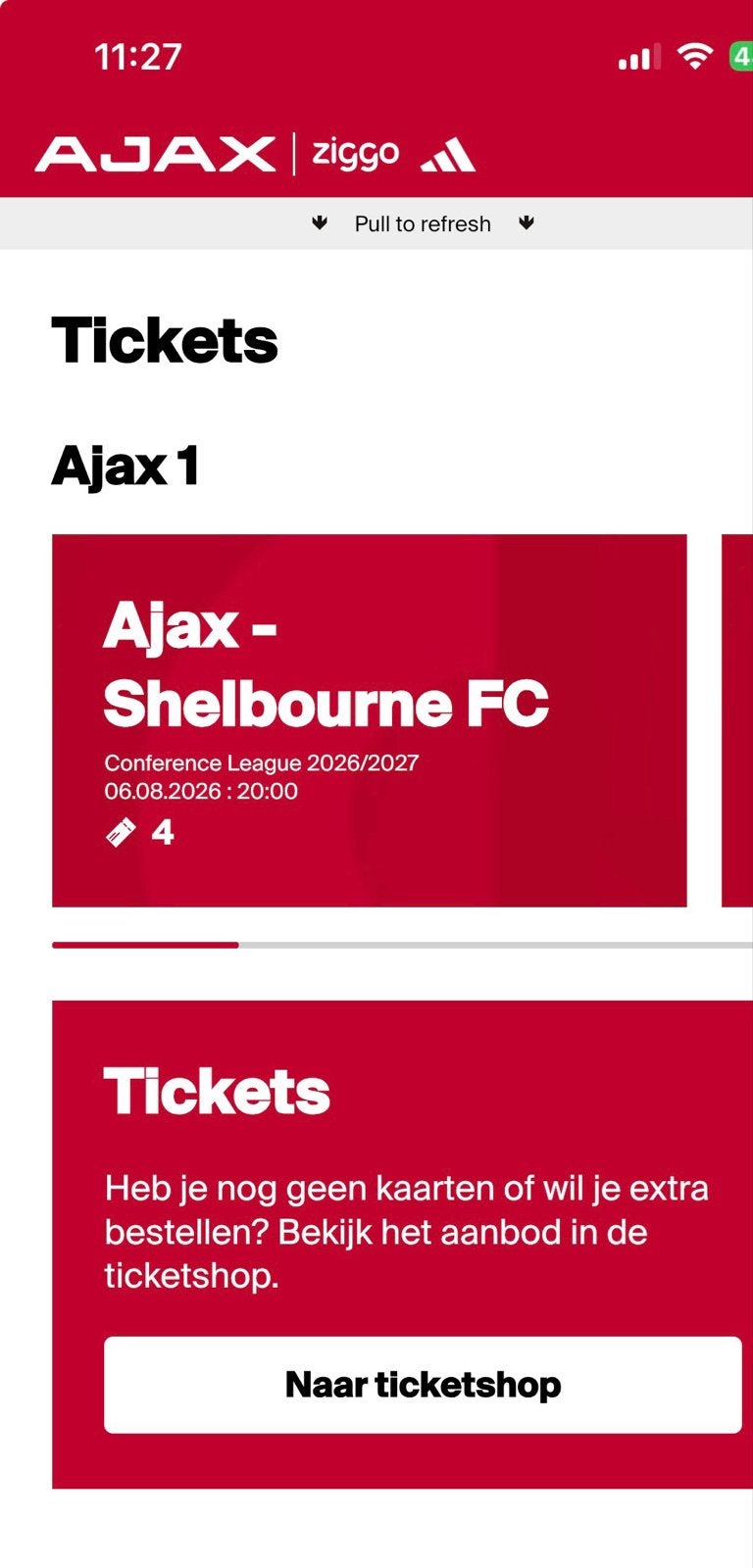 Ajax v shelbourne | 4 kaarten naast elkaar vak 115, Tickets en Kaartjes, Twee personen, Augustus