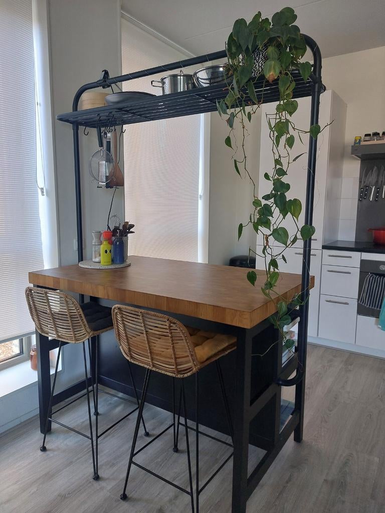 Ikea Vadholma keukeneiland met stang en bovenrek, Ophalen
