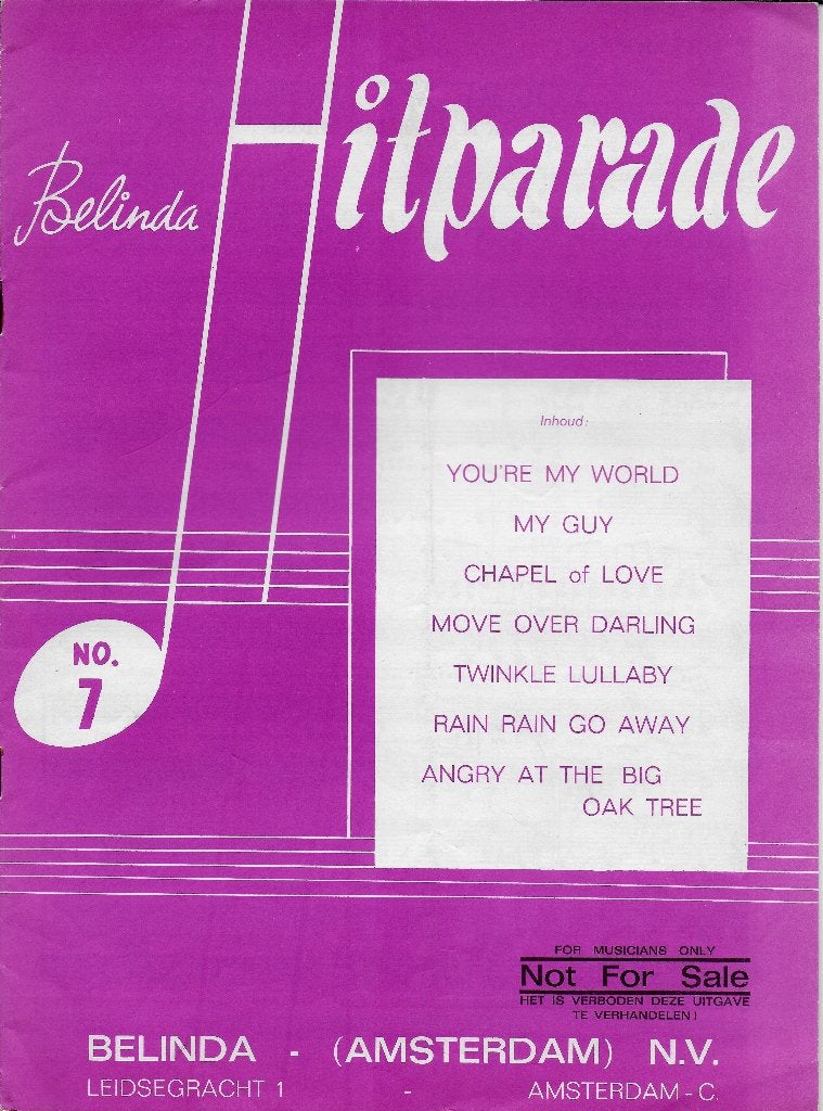Mu54 bladmuziek belinda hitparade no7, Zang, Gebruikt, Klassiek, Ophalen of Verzenden