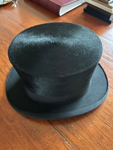 Hoge hoed zwart, Ophalen of Verzenden, Zo goed als nieuw, 57 cm (M, 7⅛ inch) of minder, Hoed
