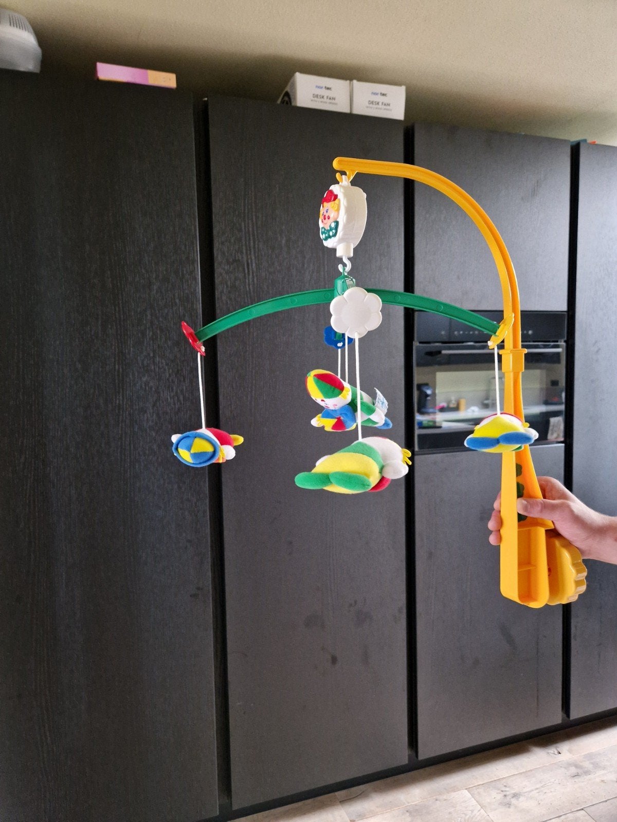 Box mobiel met clownfiguurtjes, Kinderen en Baby's, Speelgoed | Babyspeelgoed, Ophalen, Gebruikt, Mobiel, Met geluid