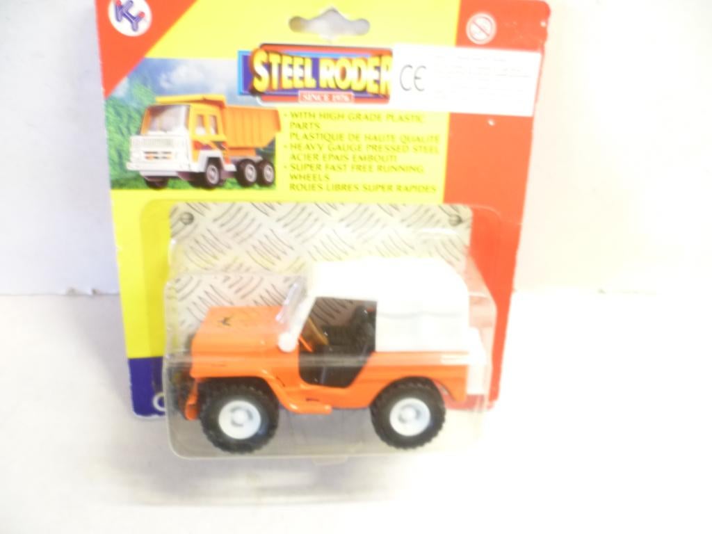 Steel Roder 3705 blikken Jeep met plastic kap 12cm lang auto, Ophalen of Verzenden, Nieuw, Auto