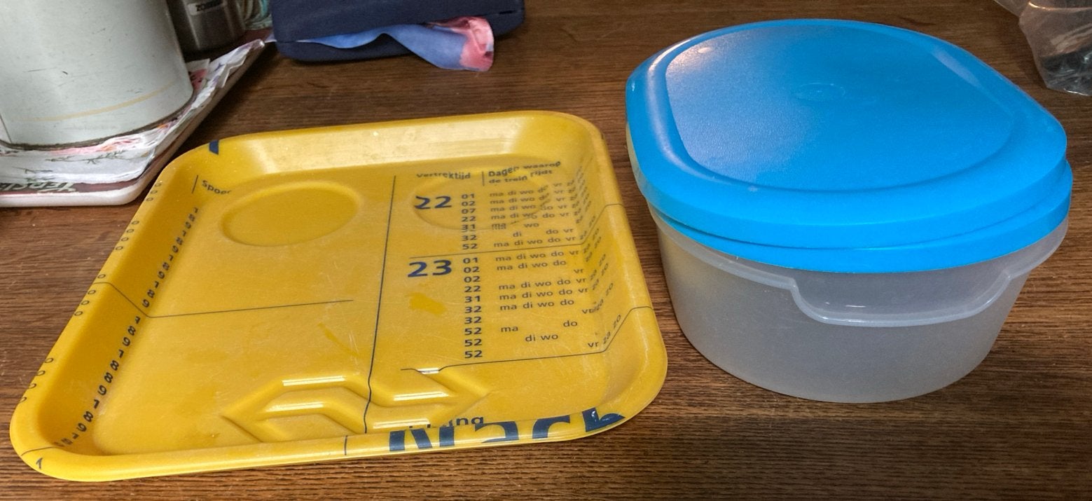 Ikea bewaardoos met blauw deksel, IKEA, Kunststof, Ophalen of Verzenden, Zo goed als nieuw