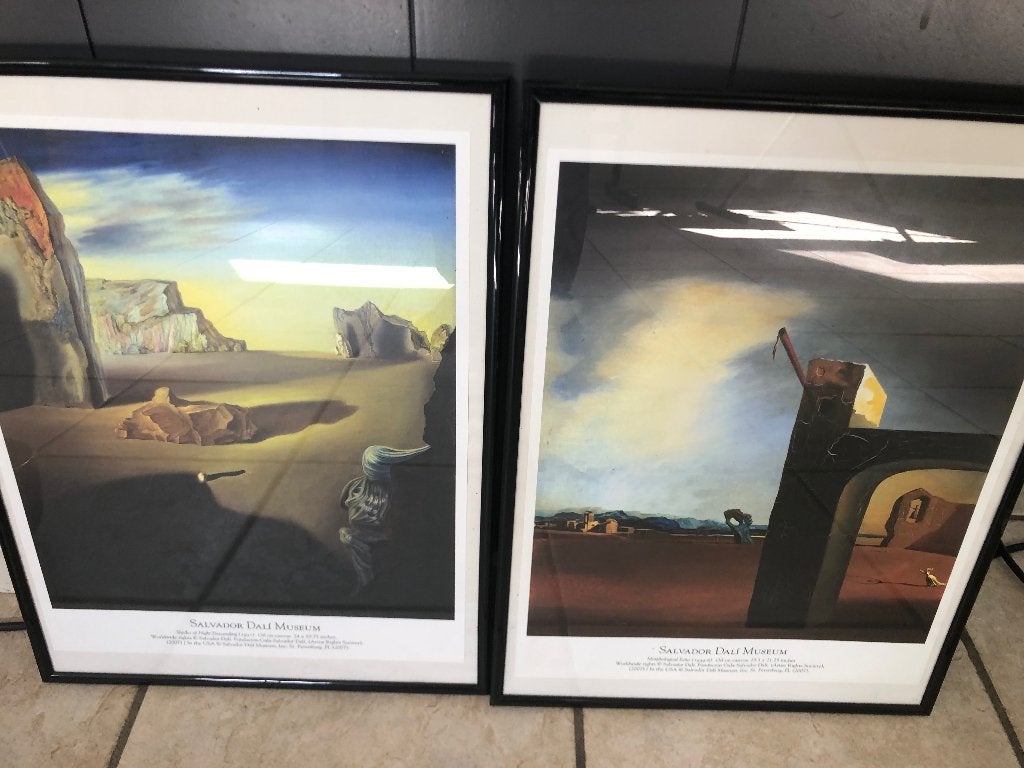Salvador Dali 2x schilderij met omlijsting, Ophalen of Verzenden